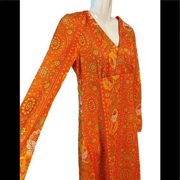 Vintage Hippie 70’s Print Maxi Dress - Picture 2 of 8